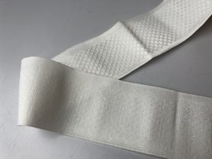 Blød elastik - hvid med mønster, 45 mm